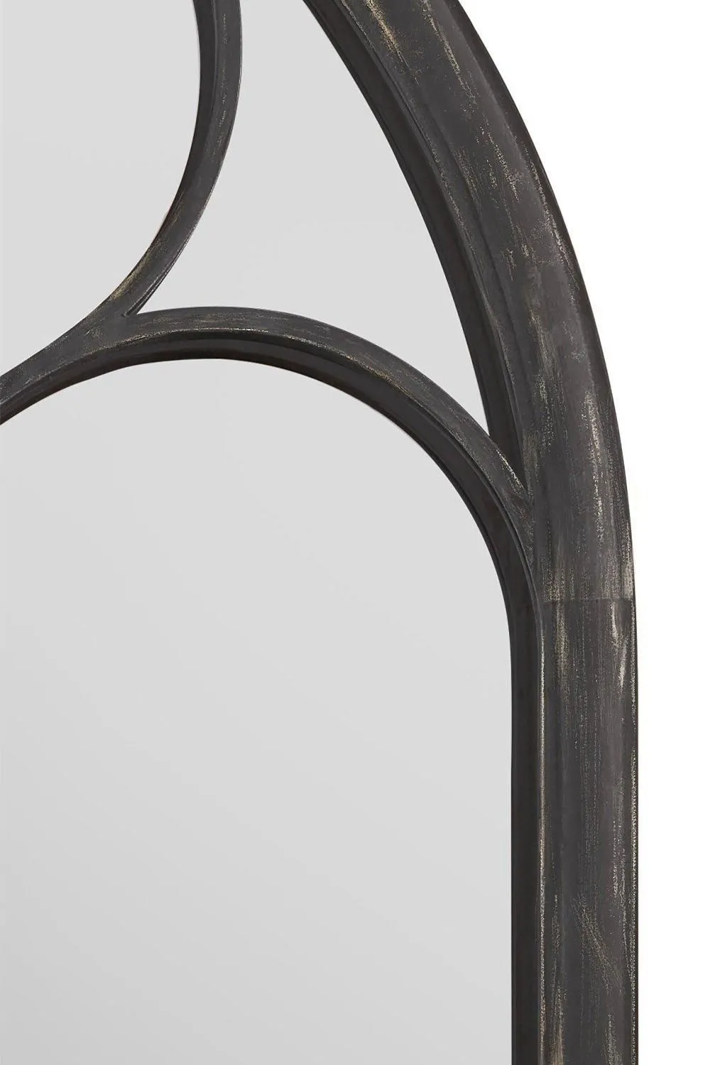 MirrorOutlet 'Somerley' Chapel Arch Large Black Garden Wall Mirror 150cm x 81cm 3