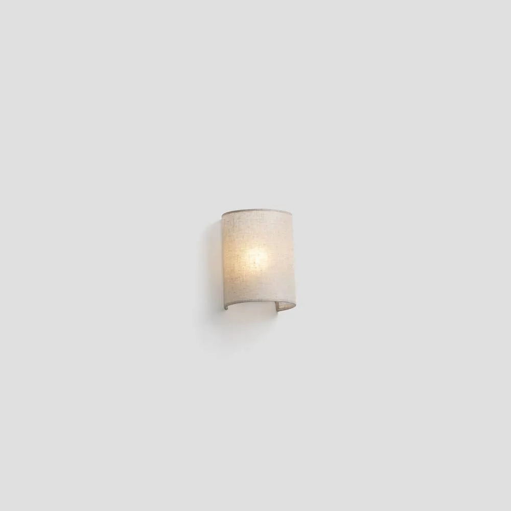 Netlighting Otton Round Linen Up Down Wall Lamp Vertical in Natural 2