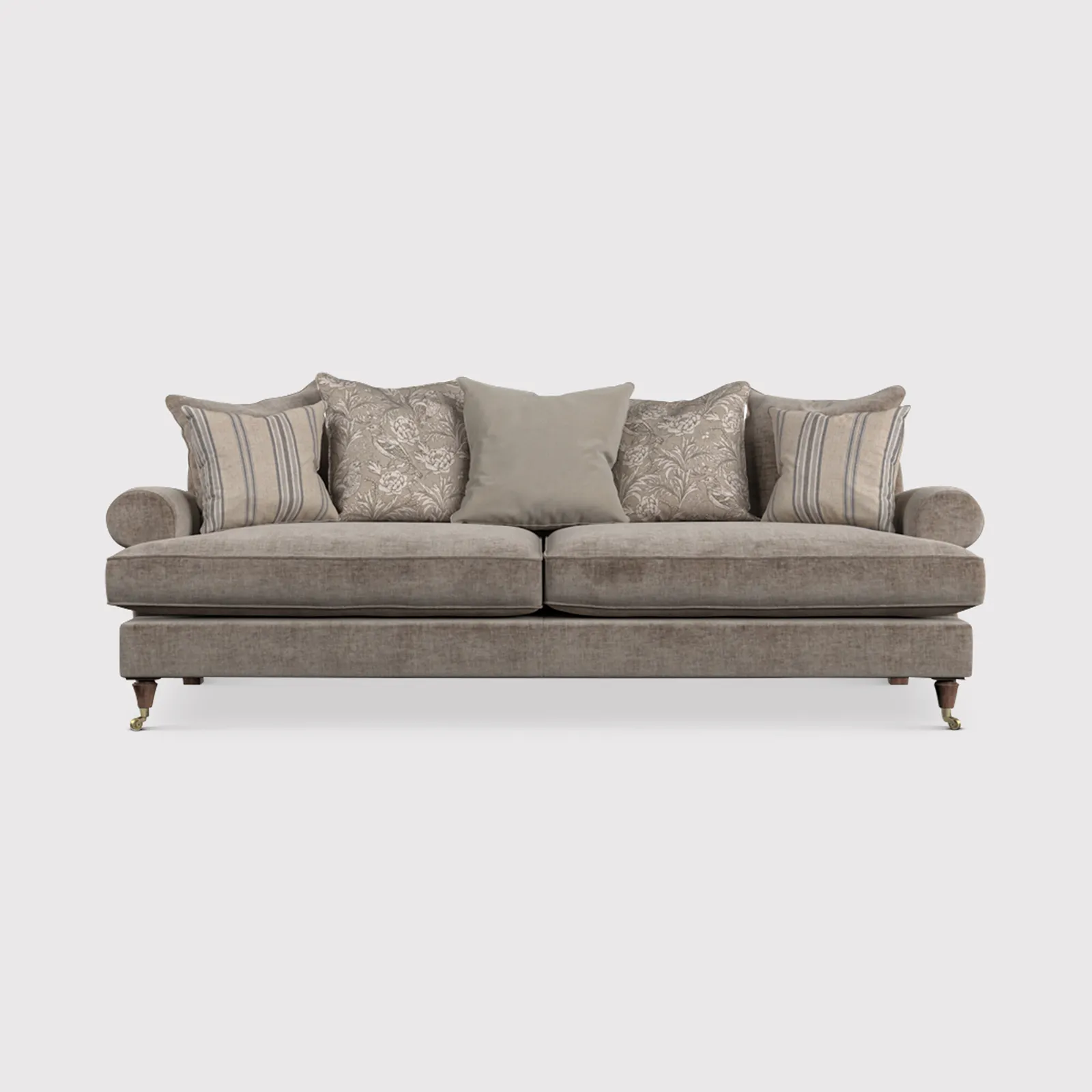 English Heritage Finch Large Sofa Pillow Back, Brown Fabric | Barker & Stonehouse