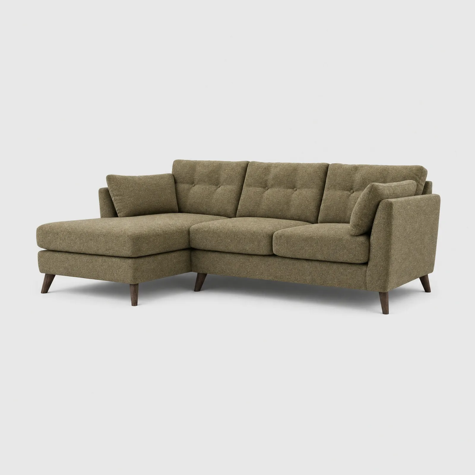 Benton Left Hand Corner Chaise Corner Sofa, Green Fabric | Barker & Stonehouse 1