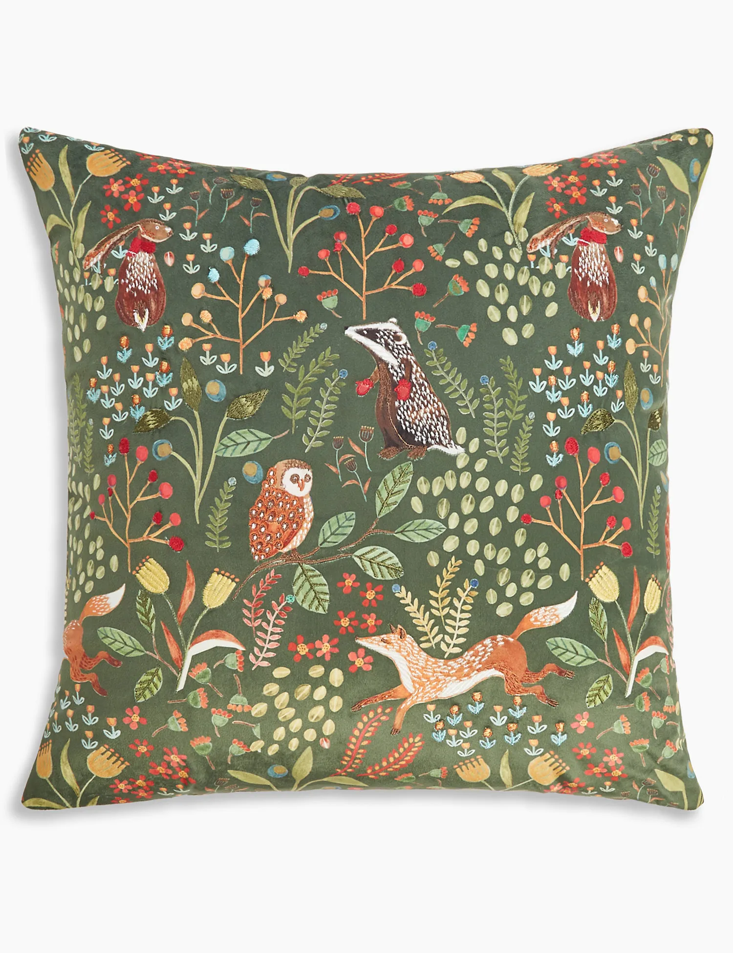 M&S Woodland Print Embroidered Cushion