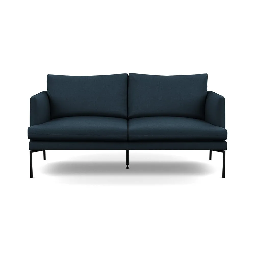 Heal's Matera 2 Seater Sofa Siena Cotton Deep Sea Black Feet