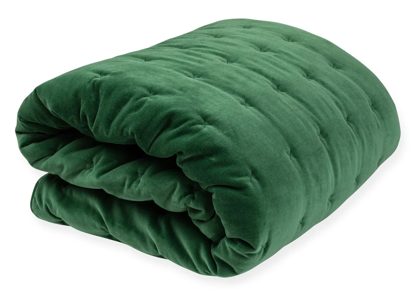 Heal's Velvet Quilt Emerald Green 240 x 260cm 1