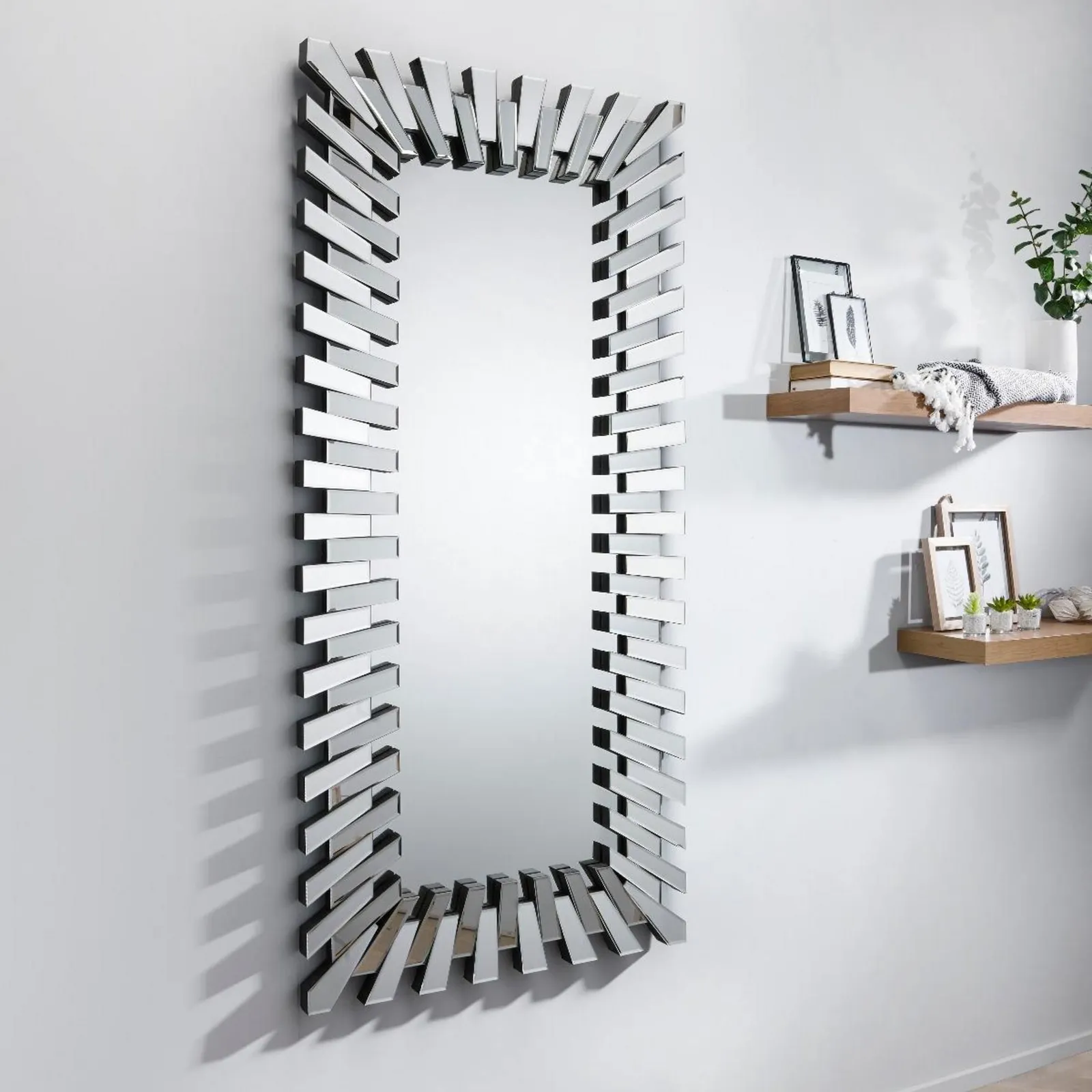 FurnitureboxUK Starburst Large 170cm x 80cm 3D Silver Rectangular Sunburst Modern Hallway Bedroom Dining & Living Room Mirror 2
