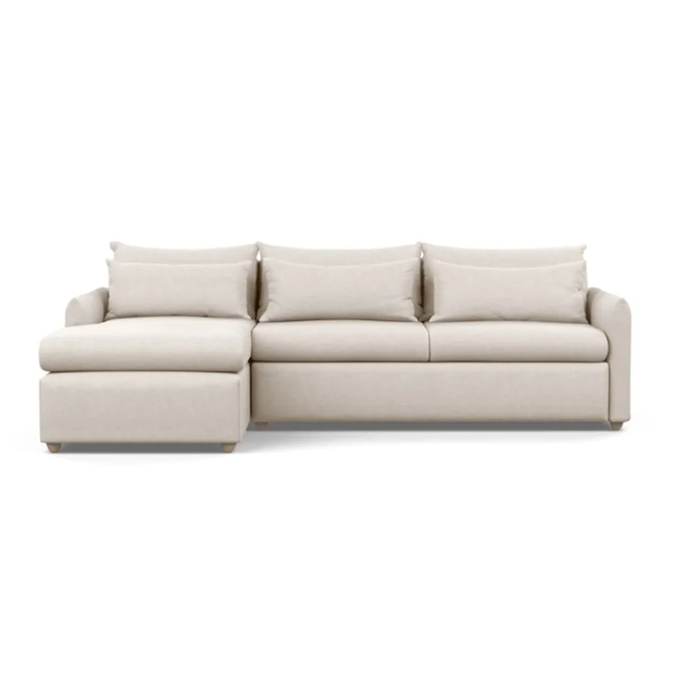 Heal's Pillow Large Left Hand Corner Chaise Texture Limestone Natural Feet