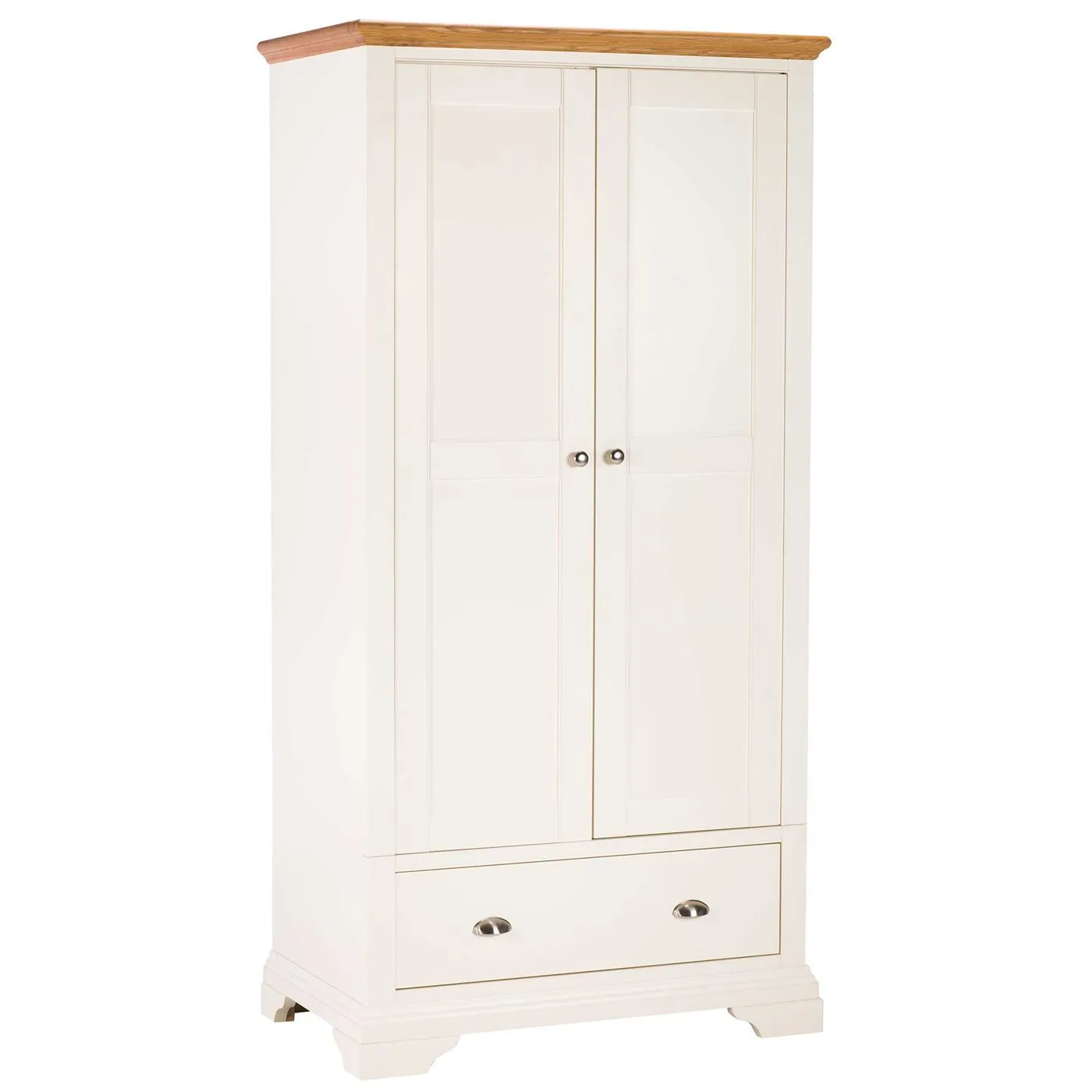 Carrington Double Wardrobe, Ivory and Oak