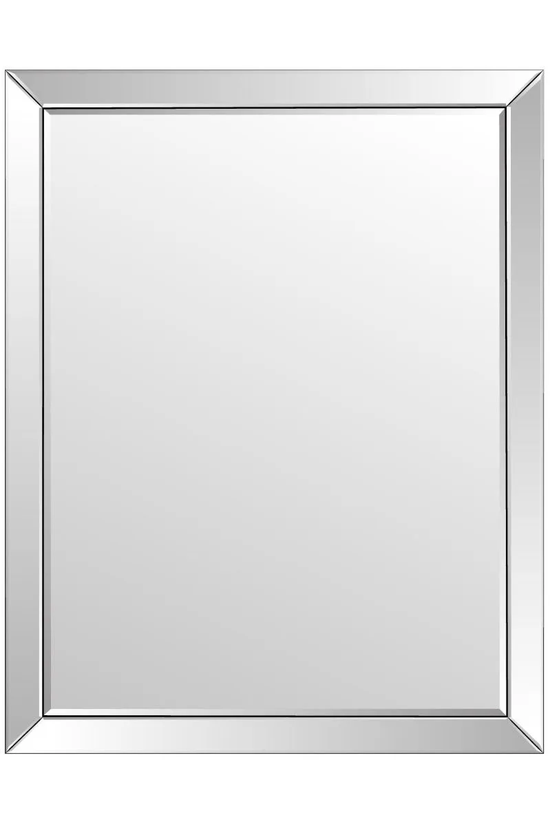 MirrorOutlet Horsley All Glass Modern Large Wall Mirror 137 x 107 CM in Silver 3