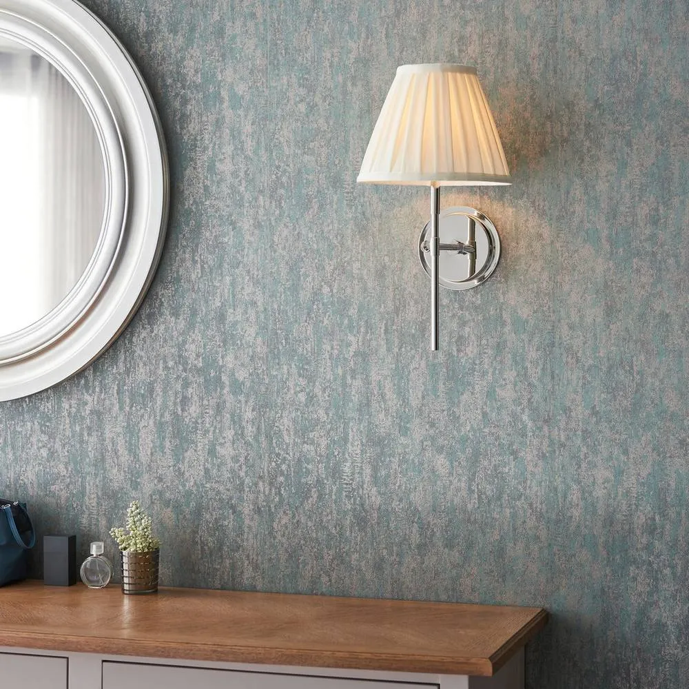 Netlighting Rennes & Carla Wall Lamp with Shade Bright Nickel Plate & Cream Fabric 5