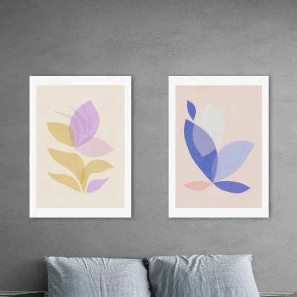 East End Prints Pastel Leaf Set of 2 Prints by Alisa Galitsyna 1