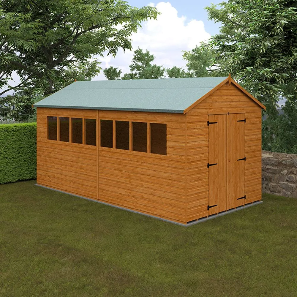 Buttercup Farm 16 x 8 Feet Xl Workshop 12mm Shed - L475 x W235 x H254.5 cm in Burnt Orange 2