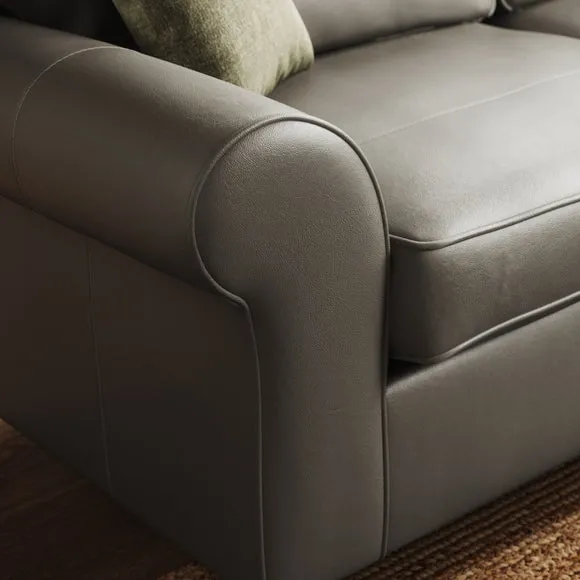Flori Classic Leather 3 Seater Sofa 5