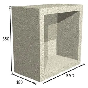 Concept Recessed Bathroom Storage Unit 350 x 350 x 180 mm 2