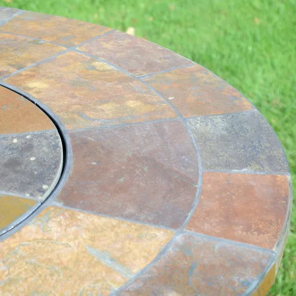Baltimore Round Firepit Table with 4 Montrose Chairs 5