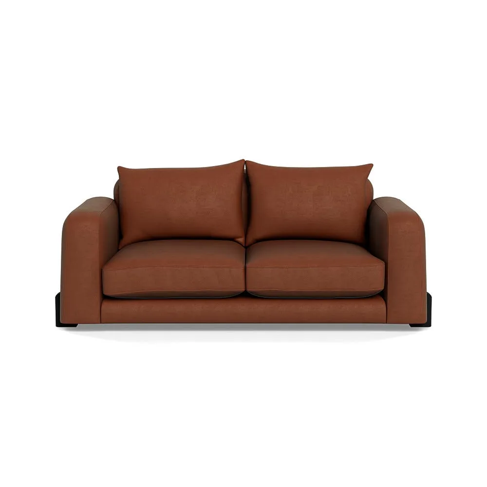 Heal's Nuvola 3 Seater Sofa Smart Luxe Velvet Tawny Black Feet 2