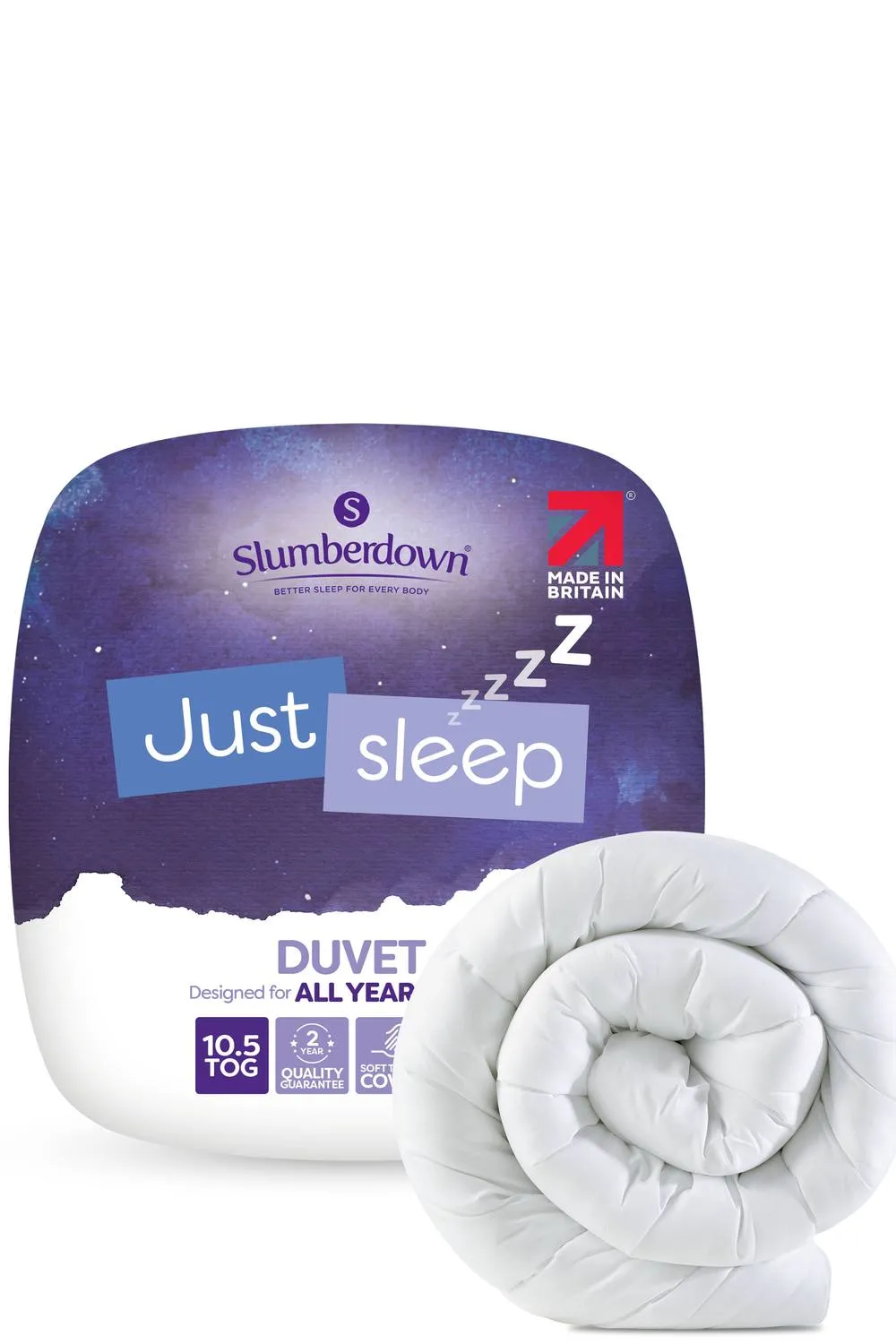 Slumberdown Just Sleep 10.5 Tog All Year Round Duvet in White 1