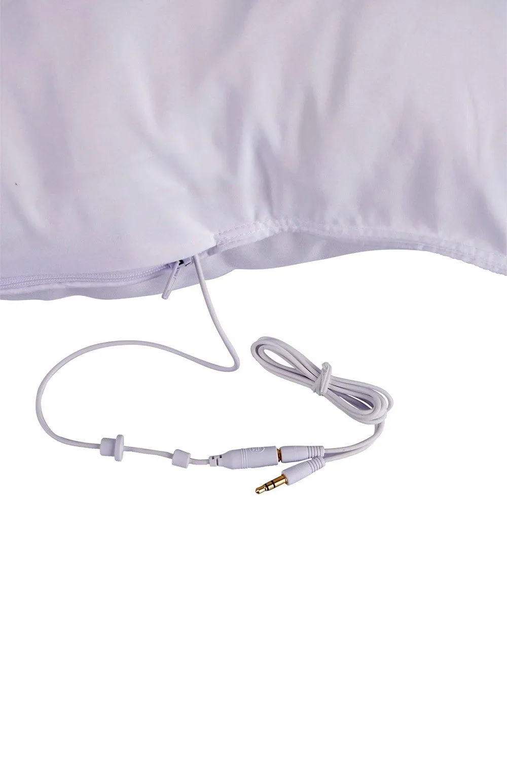 Homescapes Super Microfibre Square Music Pillow with Speaker in White 3