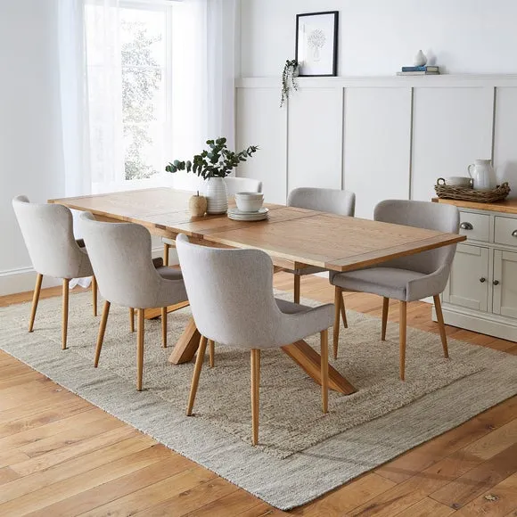 Xavi 6-8 Seater Rectangular Extendable Dining Table, Oak 5