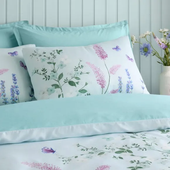 Butterfly Fields 180 Thread Count Cotton Sateen Duvet Cover & Pillowcase Set 2