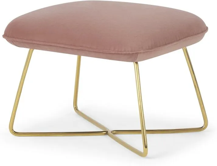 Stanley Footstool, Velvet Vintage Pink