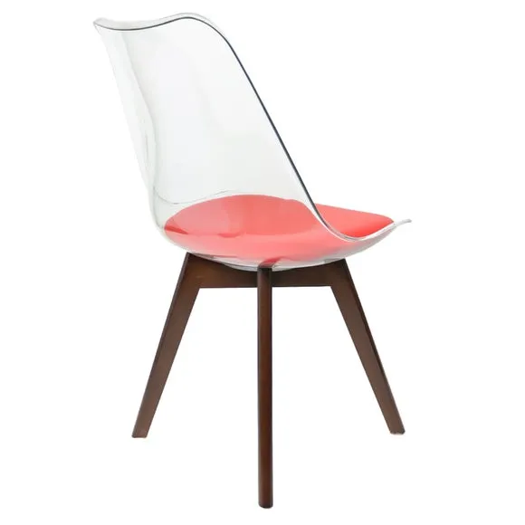 Fusion Living Soho Clear Plastic Dining Chair with Squared Legs 5