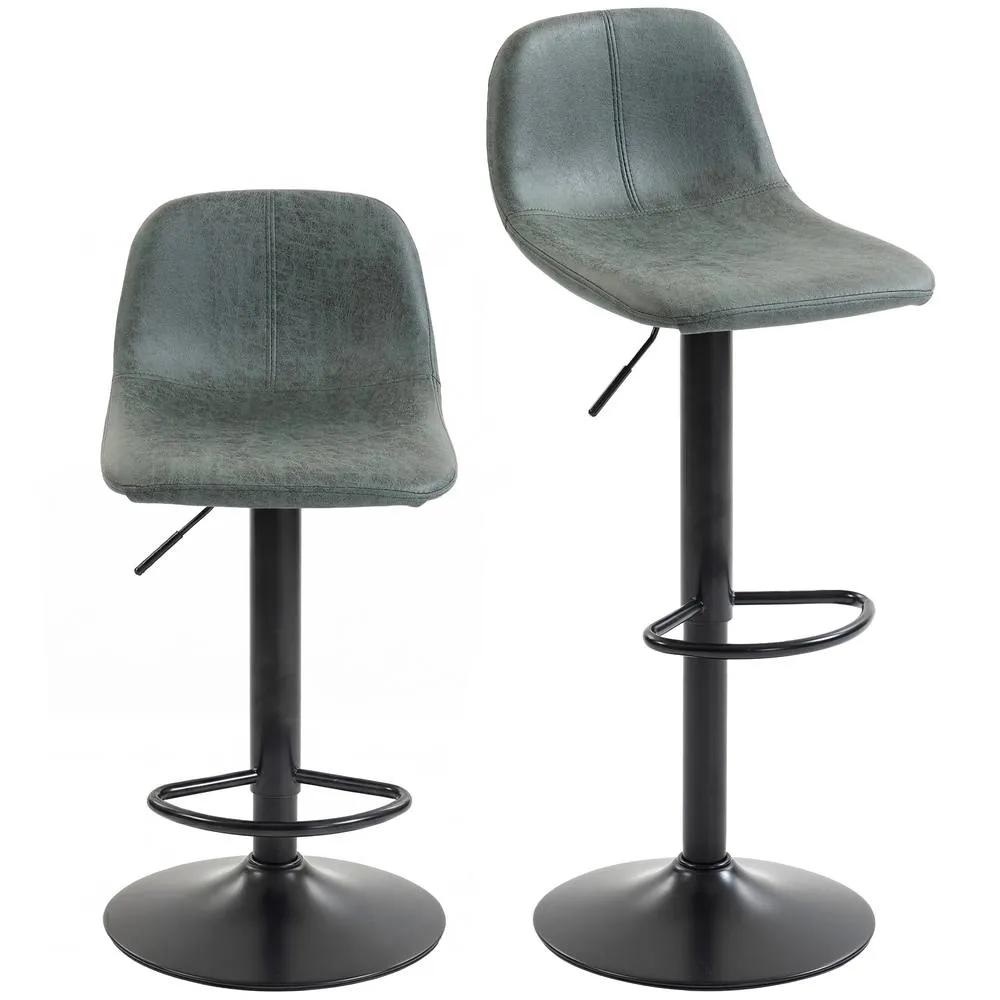HOMCOM Bar Stools Set of 2, Modern Swivel Barstools for Dining Room, Green