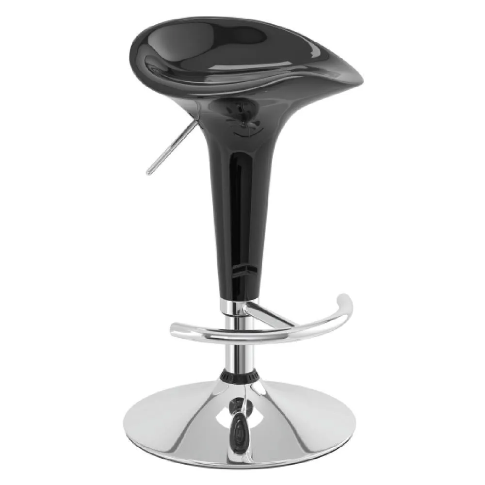 netfurniture classic kitchen breakfast bar black stool height adjustable gloss seat 3