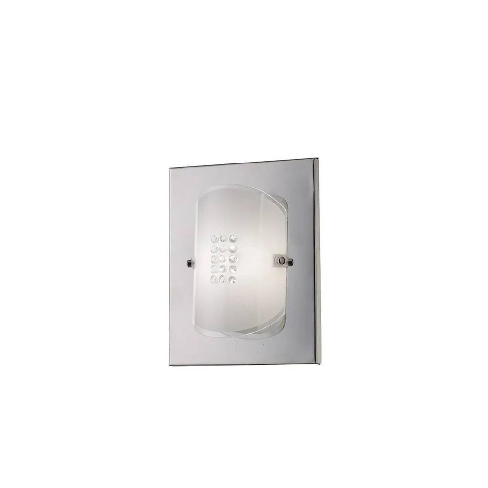Netlighting Starlis Flush Wall Lamp Switched 1 Light Polished Chrome Glass Crystal in Grey