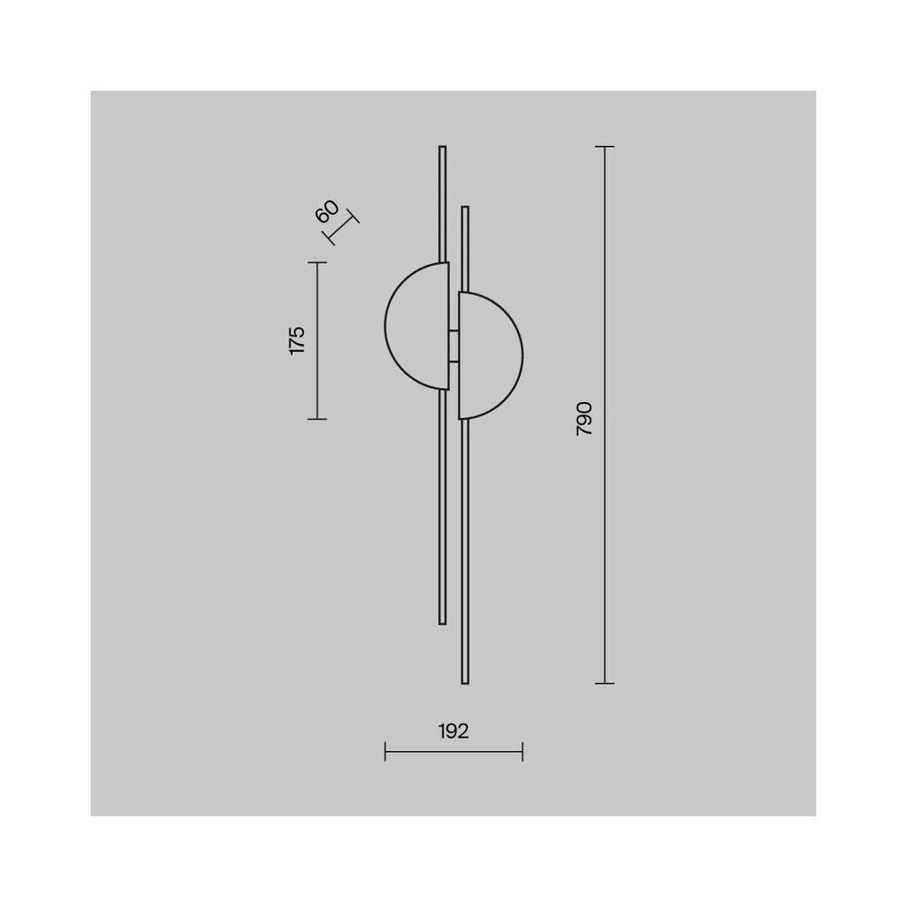 Netlighting Skyline I Modern Wall Lamp Black 4000K 700lm Brass Shade 5