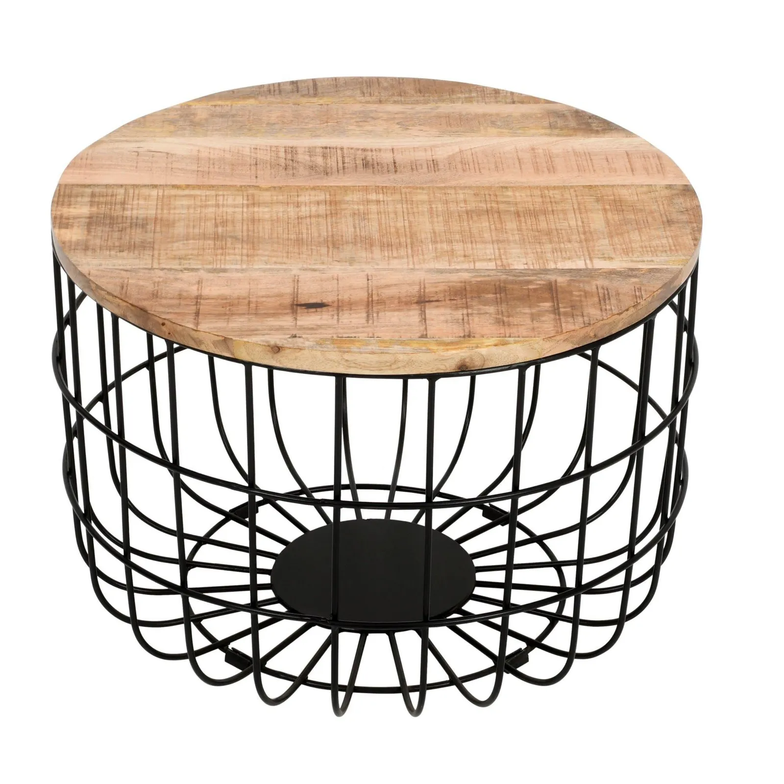 IH Design Bratton Mango Wooden Wire Coffee Table in Brown 3