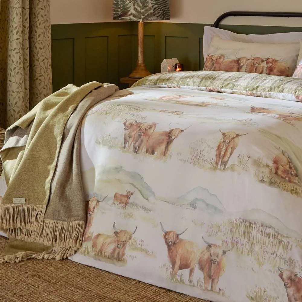 Voyage Maison Highland Cattle 100% Cotton Reversible Duvet Cover Set 4