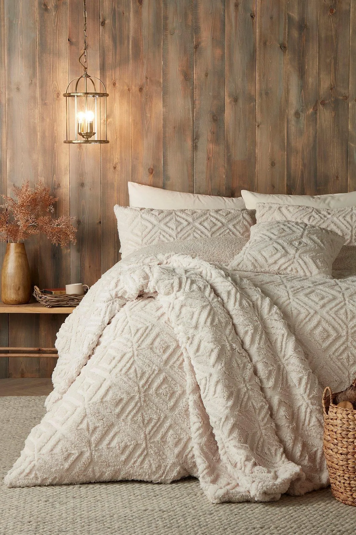 Fusion 'Geo Fleece' Fleece & Sherpa Duvet Cover Set in Natural 4