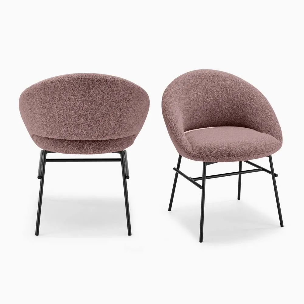 FurnitureboxUK 2x Nella Dusky Pink Fabric Dining Chairs in Terracotta 5