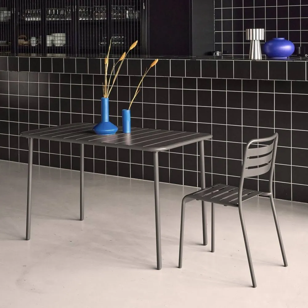 sweeek Metal Garden Table For 4 People in Dark Grey 4
