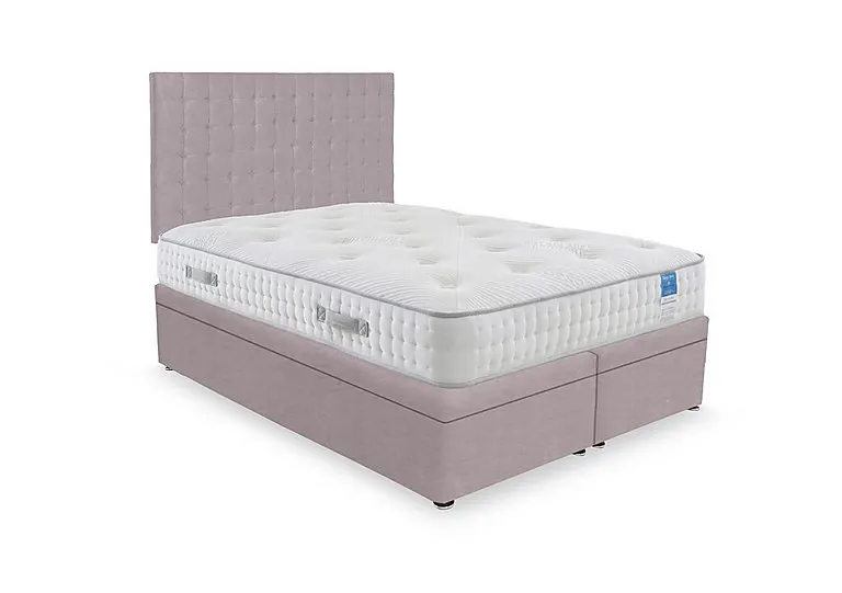 Ergo Deluxe Electric End Lift Ottoman Divan Set - Double - Plush Lilac