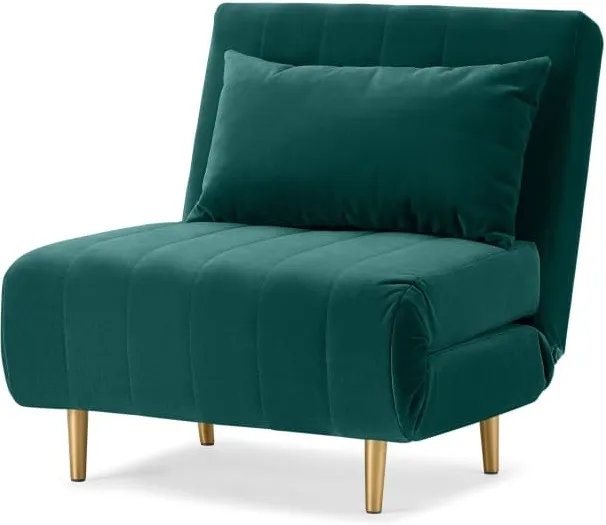Bessie Single Sofa Bed, Seafoam Blue Velvet