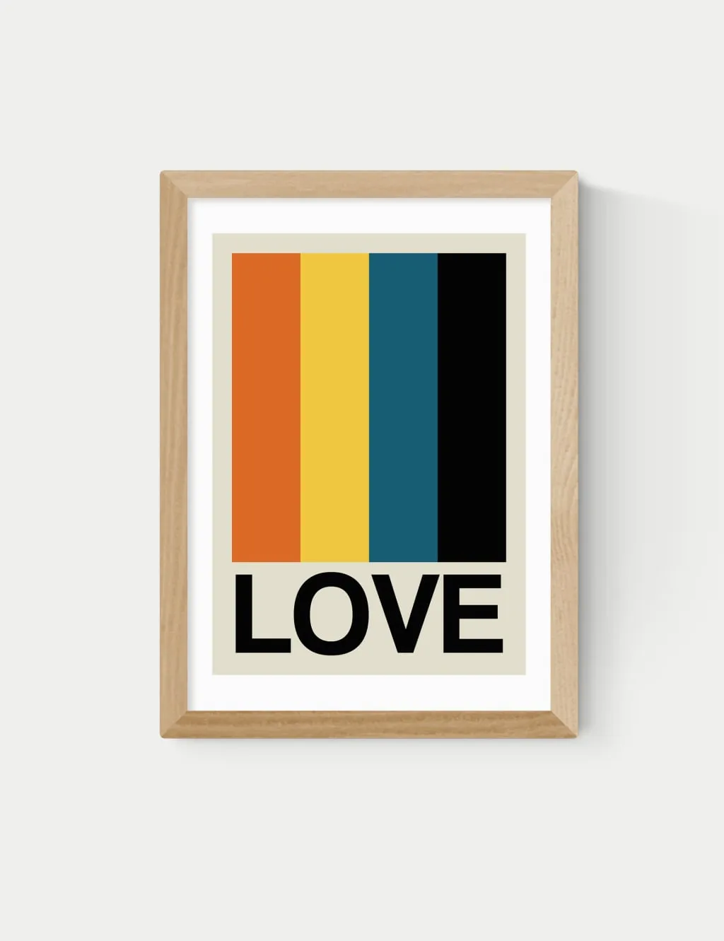 East End Prints Retro Stripe Framed Art Natural