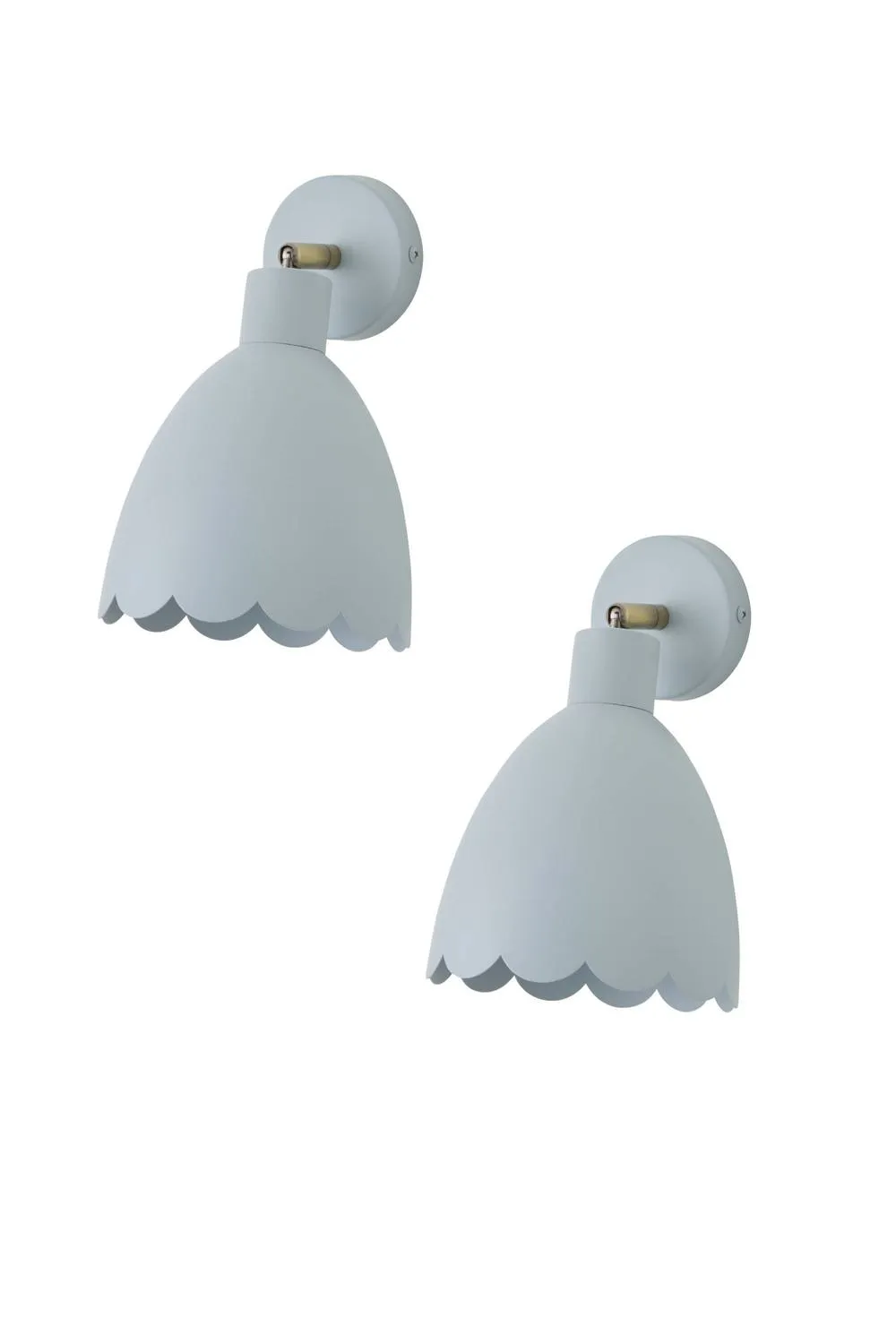 ValueLights Millie Pair of Flower Style Scallop Adjustable Wall Lights in Baby Blue 1