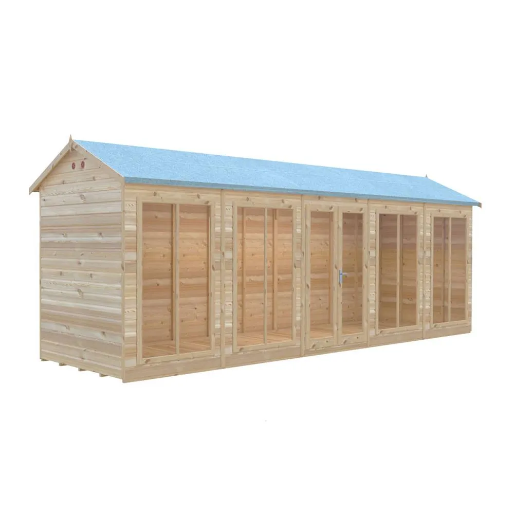 Shires Mayfield 20 x 6 Summerhouse - Wood - L179 x W595 x H240.9 cm in Light Brown 3