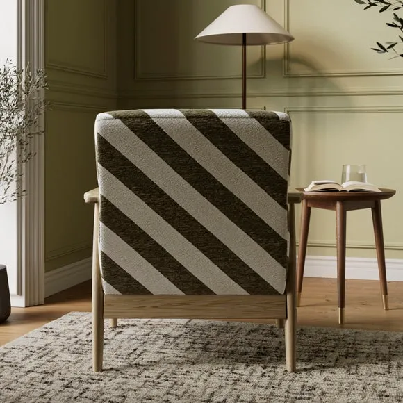Quinn Diagonal Stripe Paddle Occasional Armchair 2
