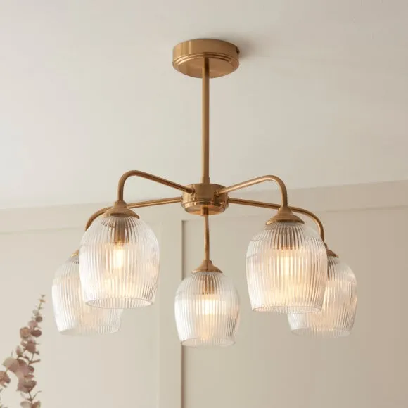 Vogue Leroy 5 Light Ribbed Pendant Light