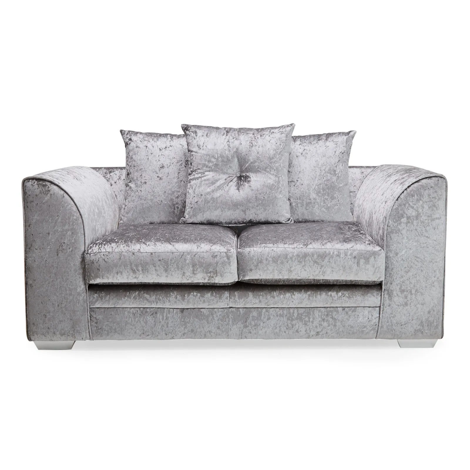 Blake Crushed Velvet 2 Seater Sofa Silver