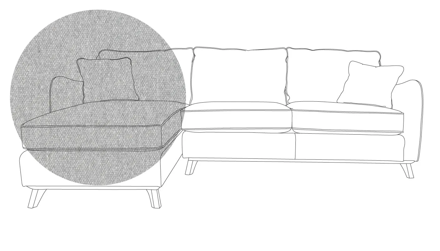 Heal's Ravello Left Hand Corner Sofa Cotton Pewter