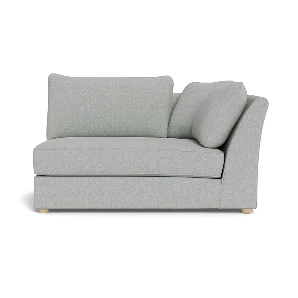 Heal's Tailor Large Curved Right Hand Facing Corner Unit Melton Wool Limestone Natural Feet
