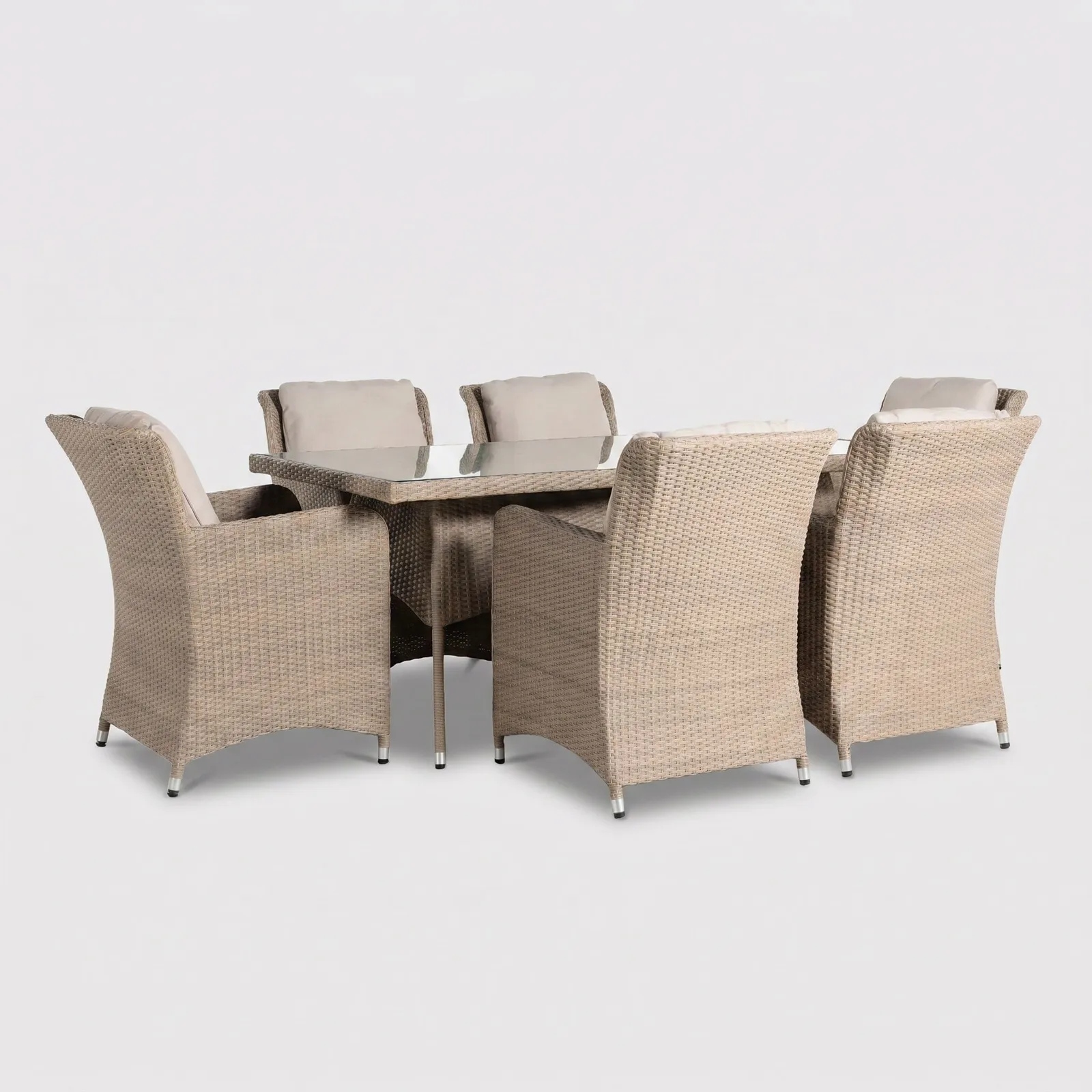 Lazise 6 Seater Dining Set, Rattan, Brown | Barker & Stonehouse 2