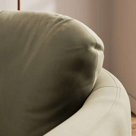 Tova Velvet Swivel Chair with Light Burl Wood Effect Base 4
