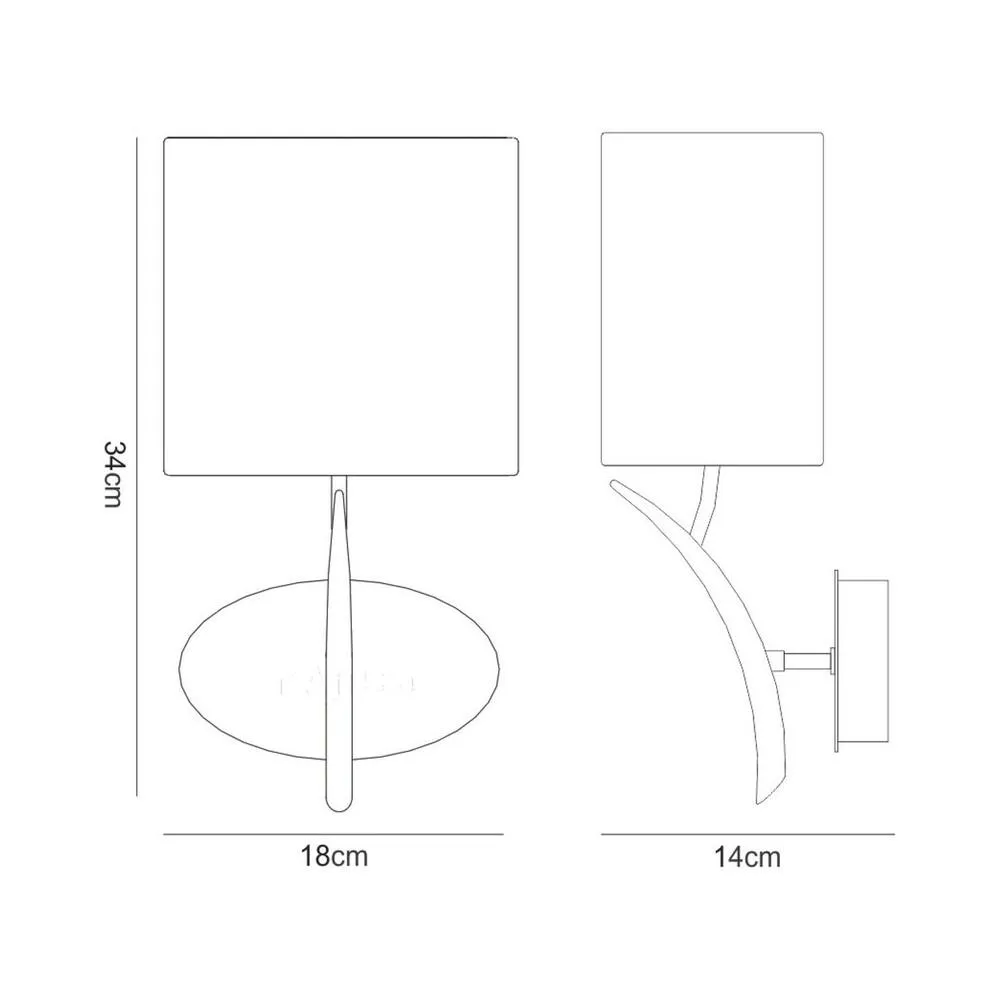 Netlighting Eve Wall Lamp Switched 1 Light E27 Anthracite with White Oval Shade in Black 2
