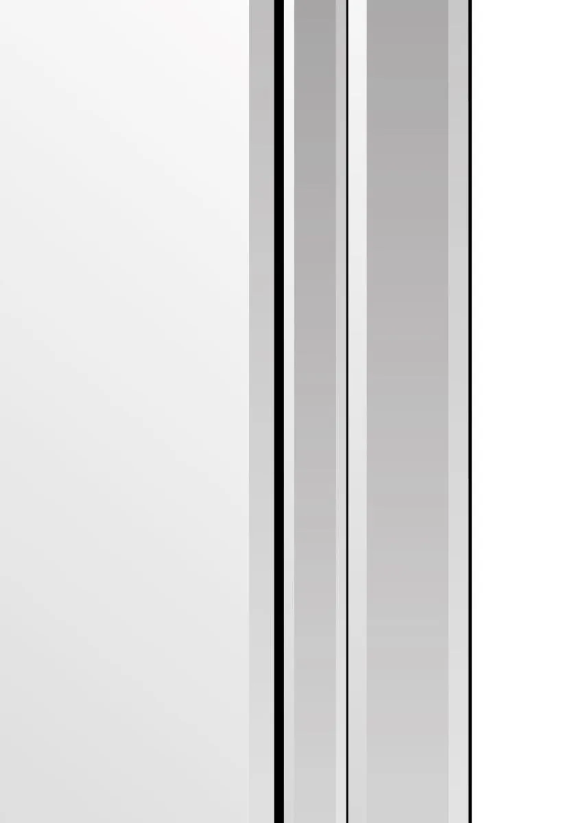 MirrorOutlet Cranbury All Glass Large Wall Mirror 100 x 70 CM in Silver 4