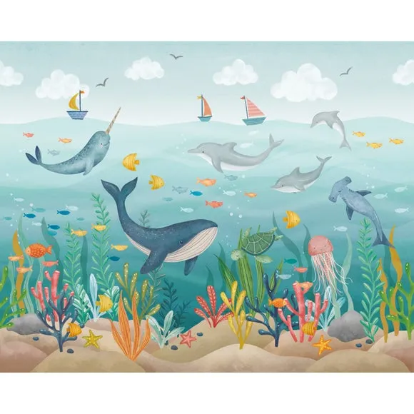 Kids Under the Sea Wall Mural 2