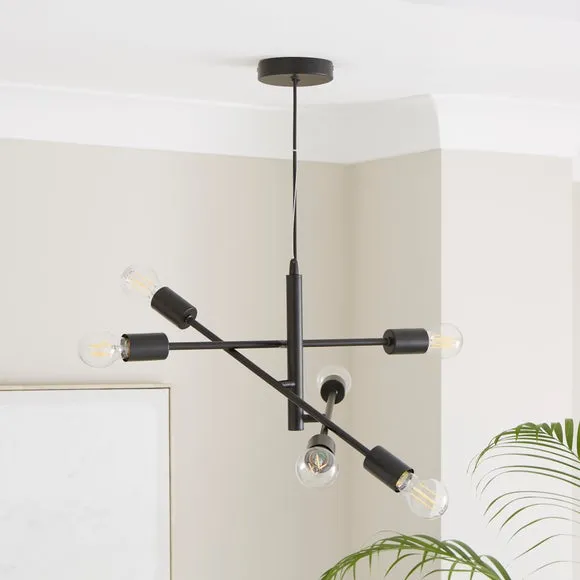 Elements Koppla 6 Light Semi Flush Ceiling Light 2