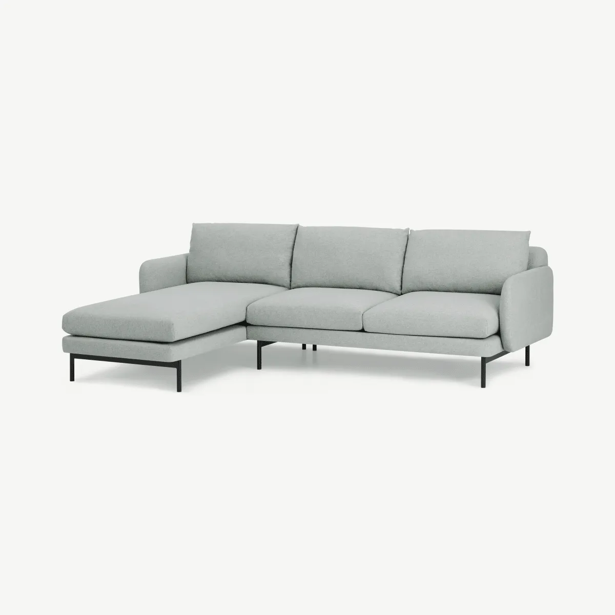 Miro Left Hand Facing Chaise End Corner Sofa, Venetian Grey Weave